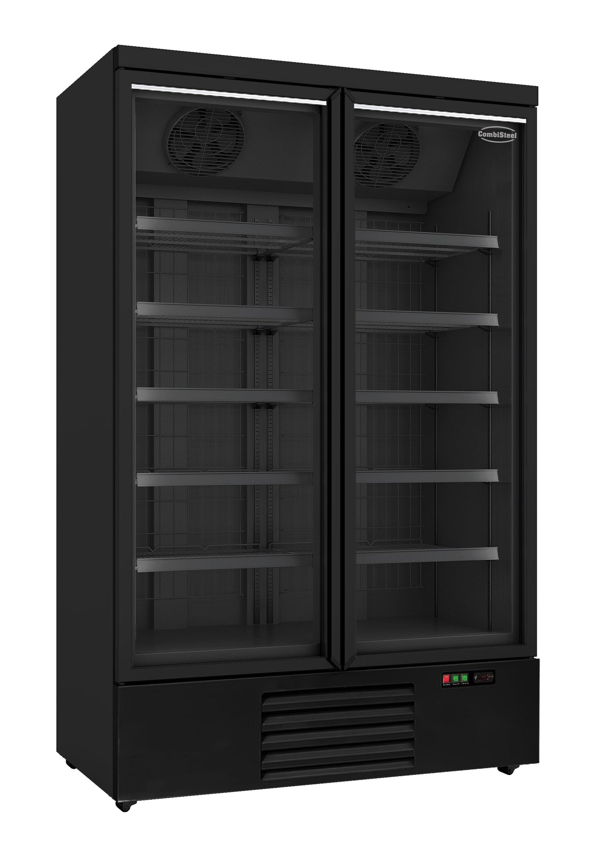 Glasdeur Vrieskast Zwart | 1000L | 2 Deuren | -18°C/-22°C | Geforceerd | 1253x710x1997(h)mm