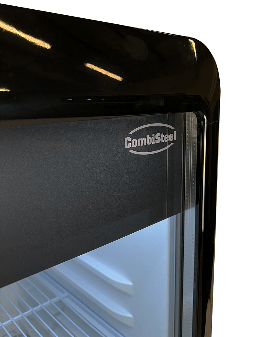 Glasdeur Koelkast | Laag Model | 240L | Zwart | +1°C/+10°C | Geforceerd | Wielen | 540x560x1525(h)mm
