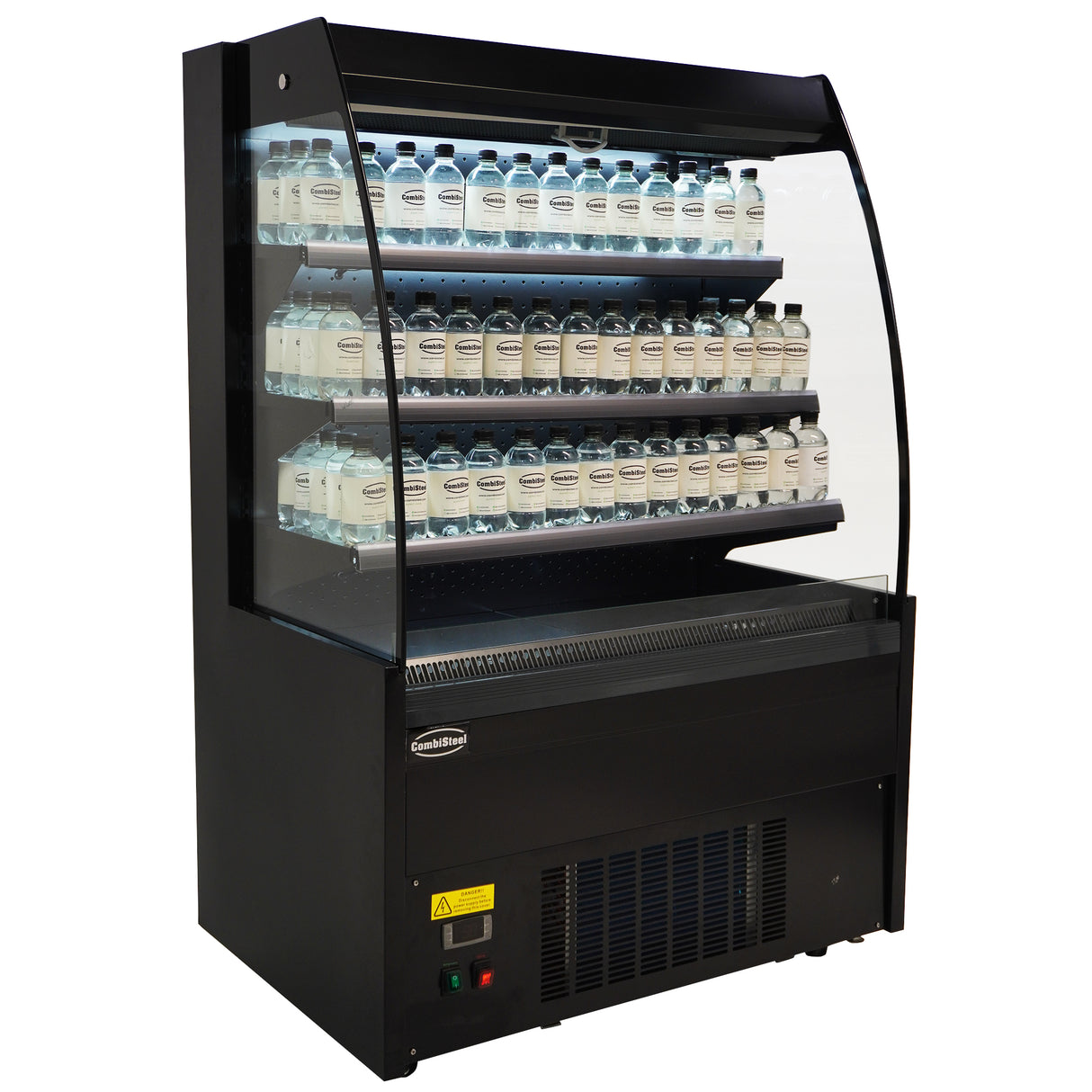 Wandkoeling zwart met nachtafdekking | 290L | 3 schappen | +2°C/+8°C | Geforceerd | 1000x660x1500(h)mm