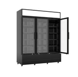 Glasdeur Koelkast Zwart | 1065L | 3 Glasdeuren | +1°C/+10°C | Geforceerd | 1600x610x1973(h)mm