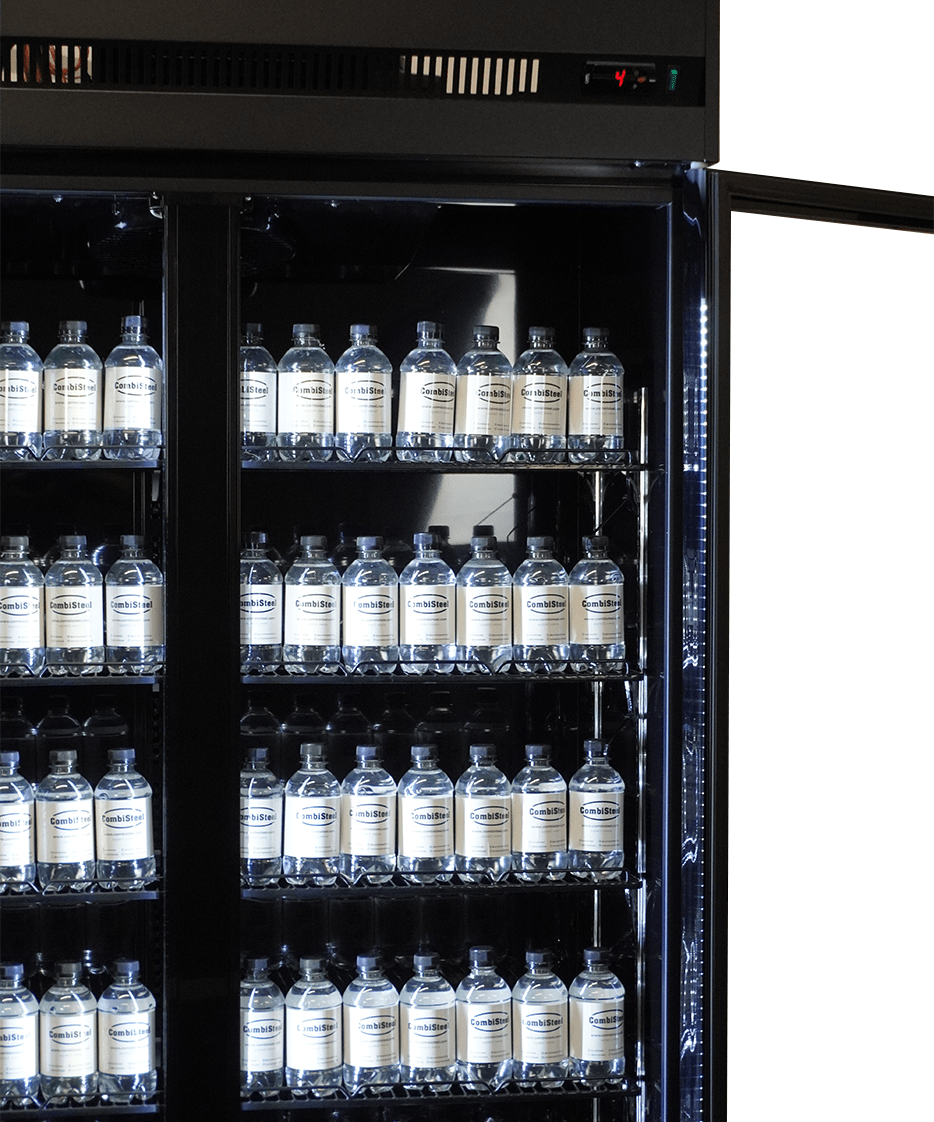 Glasdeur Koelkast Zwart | 770L | 2 Glasdeuren | 0°C/+10°C | Geforceerd | 1100x525x1911(h)mm