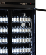 Glasdeur Koelkast Zwart | 1180L | 2 Glasdeuren | 0°C/+10°C | Geforceerd | 1650x596x2003(h)mm