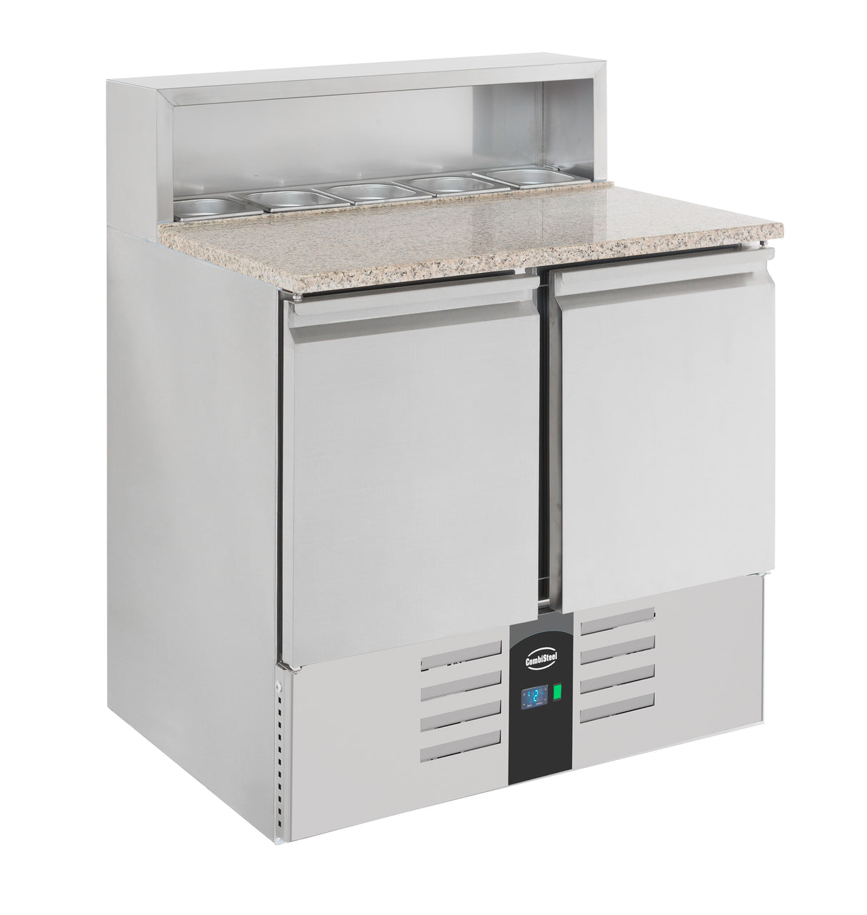 Pizzawerkbank | 230L | 2 Deuren | Boven 5x 1/6 GN | +2°C/+8°C | Statisch met Ventilator | 903x700x1090(h)mm