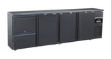 Barkoelkast  698L | Zwart | 0°C/+10°C | Geforceerd | 3 Deuren met 4 Laden | 2542x513x860(h)mm