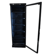 Drankenkoeling Zwart | 382L | Glasdeur | +4°C/+10°C | Statisch met Ventilator | 595x650x1850(h)mm