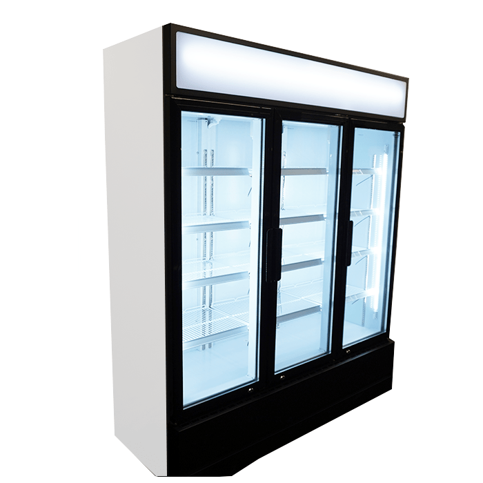 Glasdeur Koelkast Zwart/Wit | 1065L | 3 Glasdeuren | +1°C/+10°C | Geforceerd | 1600x610x1973(h)mm