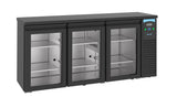 Barkoeler Pro-Line 500L | Zwart | 3 Glasdeuren | -2°C/+8°C | Geforceerd | 1940x550x950(h)mm