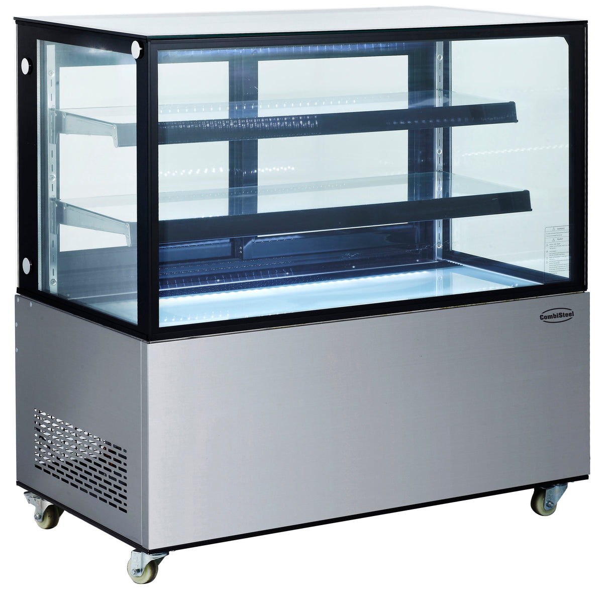 Koelvitrine | 370L | Zwart/RVS | +2°C/+8°C | 3 Schappen | 1215x675x1210(h)mm