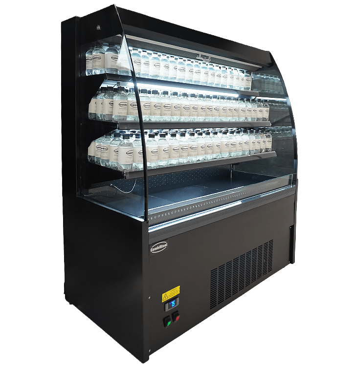 Wandkoeling zwart met nachtafdekking | 380L | 3 schappen | +2°C/+8°C | Geforceerd | 1300x660x1500(h)mm