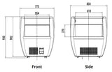 Koeleiland | Zwart | 87L | +2°C/+8°C | Geforceerd | 772x833x930(h)mm