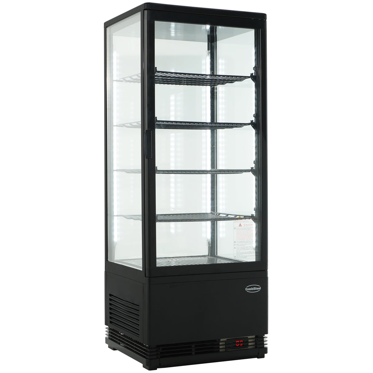 Koelvitrine | 98L | Zwart | 0°C/+12°C | 5 Niveaus | 428x386x1110(h)mm