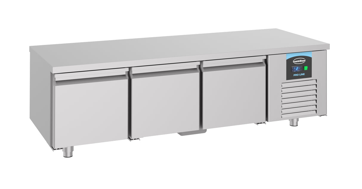 Koelwerkbank PRO LINE | Laag Model | 280L | 3 Deuren | -2°C/+8°C | Geforceerd | 1600x700x600(h)mm