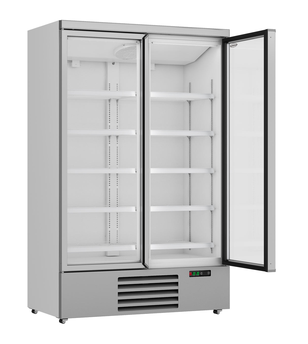 Glasdeur Koelkast Wit | 1000L | 2 Glasdeuren | 0°C/+10°C | Geforceerd | 1253x710x1997(h)mm