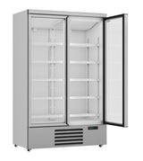 Glasdeur Koelkast Wit | 1000L | 2 Glasdeuren | 0°C/+10°C | Geforceerd | 1253x710x1997(h)mm