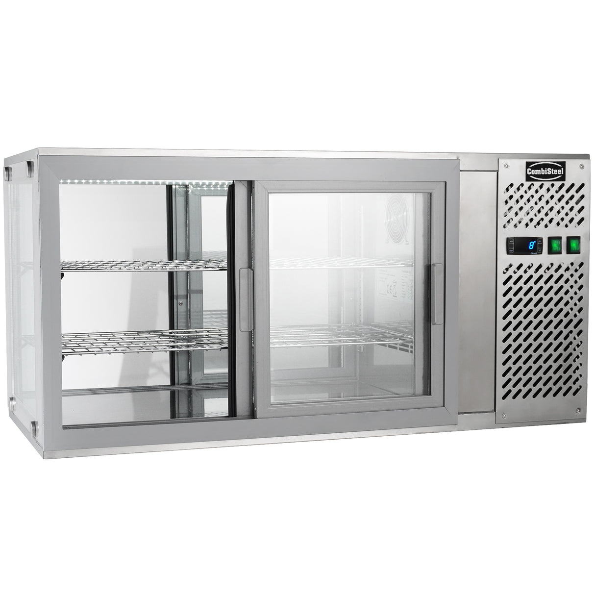 Gebaksvitrine | 150L | RVS | +3°C/+8°C | 2 Schappen | 1110x510x550(h)mm
