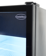 Glasdeur koelkast | 388L | Zwart | +1°C/+9°C | Geforceerd | Wielen | 595x585x1864(h)mm