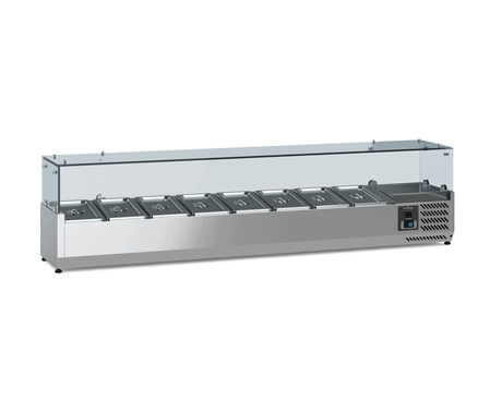 Gekoelde Opzetvitrine | 8 x 1/3 GN | 1800x395x435(h)mm