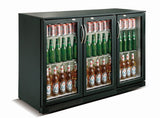 Barkoeler | 3 Glasdeuren | Zwart | 298L | +2°C/+10°C | Geforceerd | 1335x500x900(h)mm
