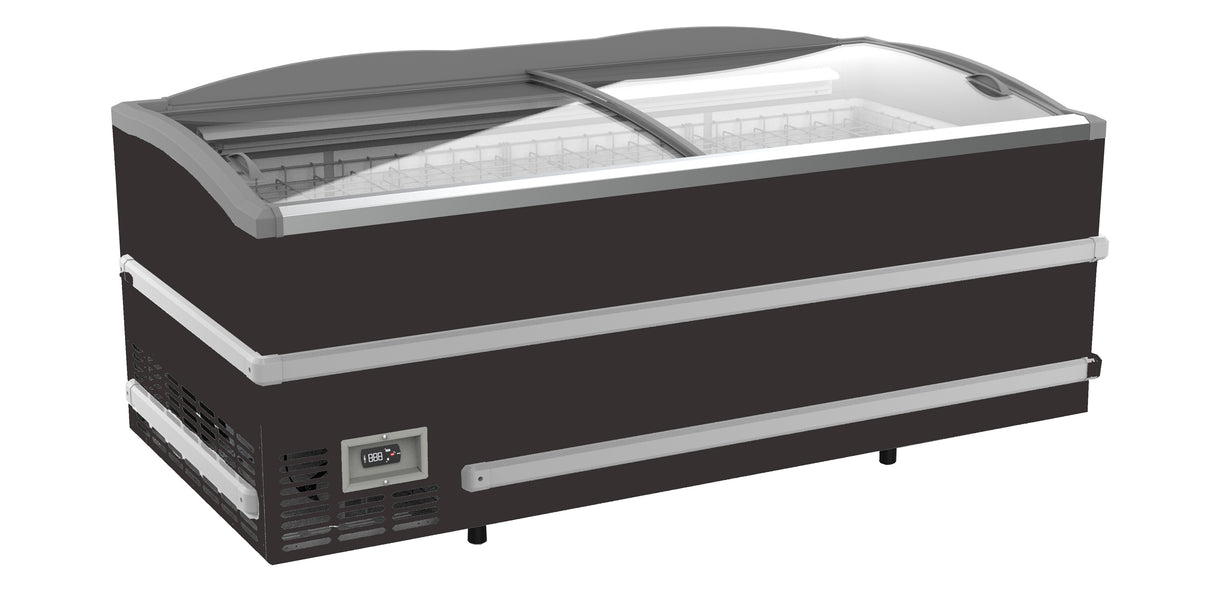Supermarkt vrieskist 864L | tot -18°C /-23°C| zwart | schuifdeksels | 2008x952x894(h)mm