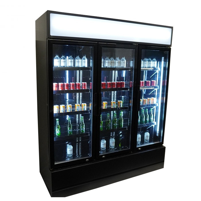 Glasdeur Koelkast Zwart | 1065L | 3 Glasdeuren | +1°C/+10°C | Geforceerd | 1600x610x1973(h)mm
