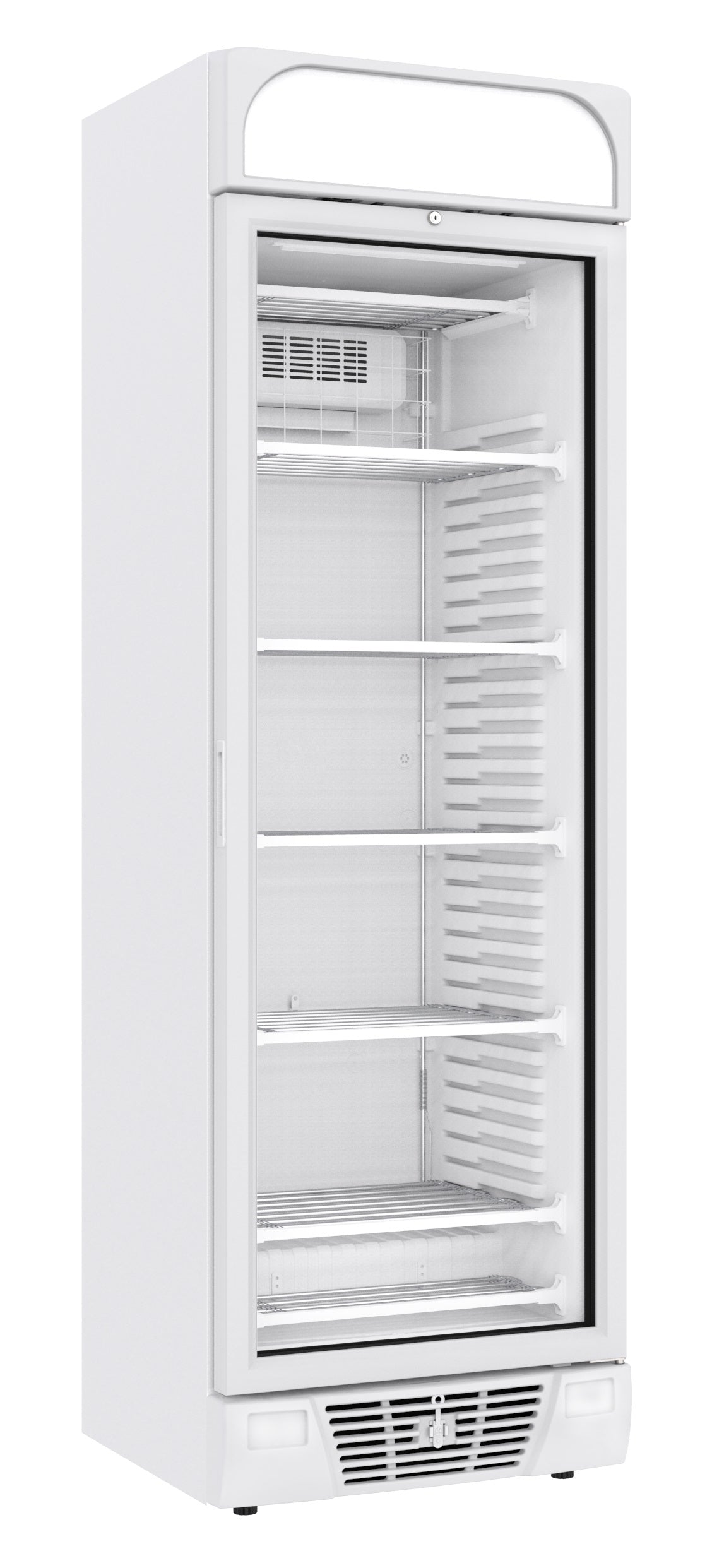 Glasdeur Vrieskast | Wit | 382L | 1 Deur | -18°C/-24°C | Statisch | 640x670x2058(h)mm