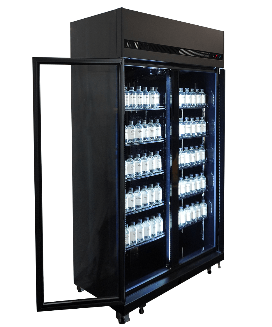 Glasdeur Koelkast Zwart | 770L | 2 Glasdeuren | 0°C/+10°C | Geforceerd | 1100x525x1911(h)mm