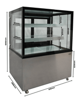 Koelvitrine | 270L | Zwart/RVS | +2°C/+8°C | 3 Schappen | 915x675x1210(h)mm