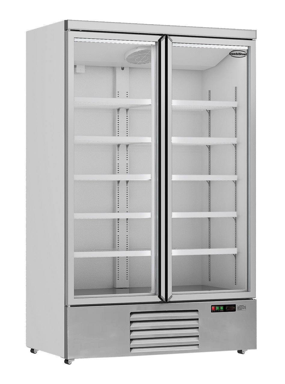 Glasdeur Koelkast Wit | 1000L | 2 Glasdeuren | 0°C/+10°C | Geforceerd | 1253x710x1997(h)mm