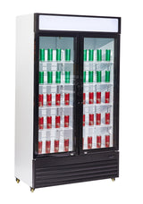 Glasdeur Koelkast Zwart/Wit | 750L | 2 Deuren | +2°C/+10°C | Geforceerd | 1120x610x1965(h)mm