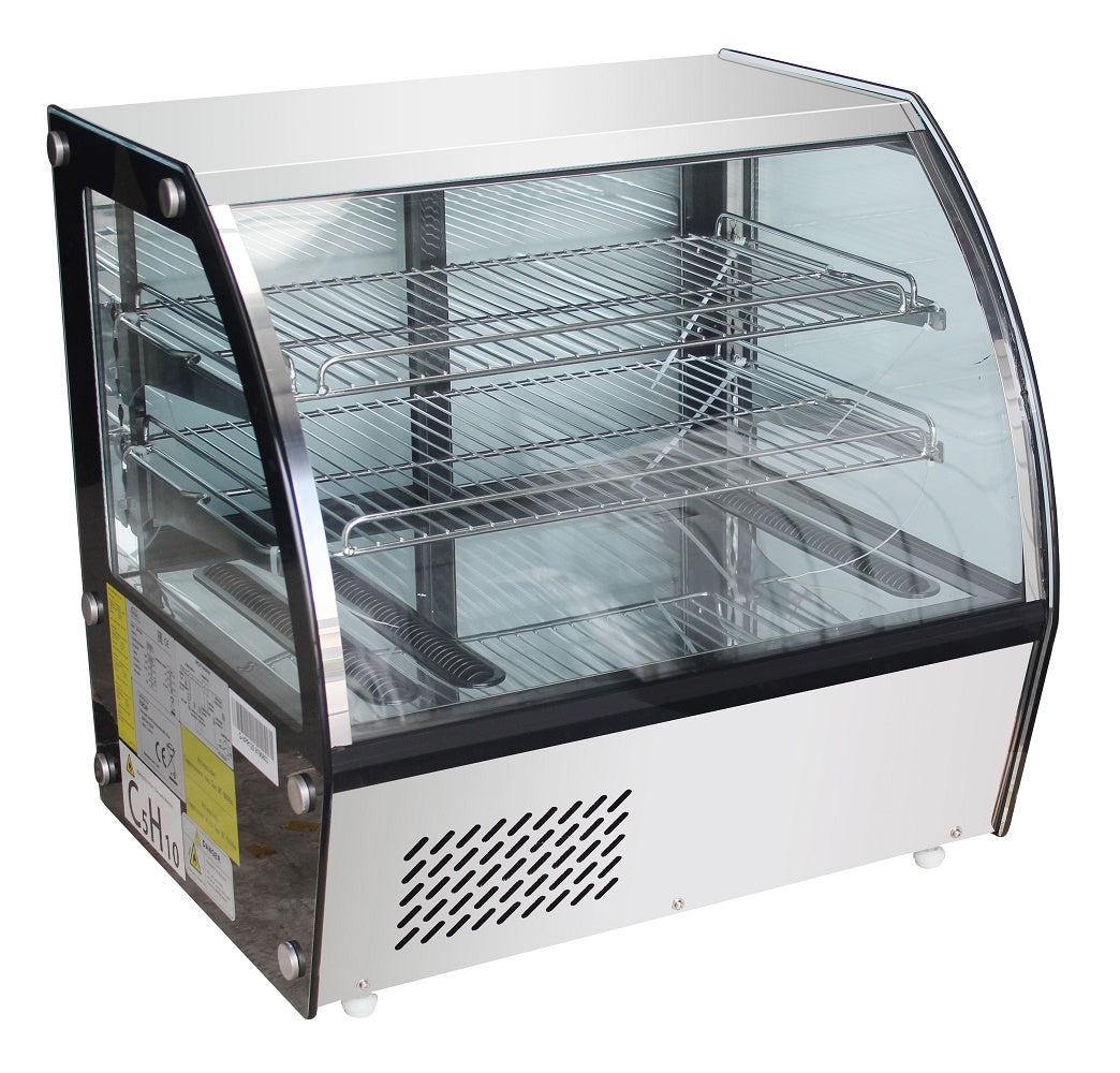 Koelvitrine | Zwart/Rvs | 100L | 3 Niveaus | +3°C/+8°C | Geforceerd | 682x450x675(h)mm