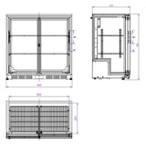 Barkoeler | Schuifdeuren | Zwart | 208L | 0°C/+10°C | Statisch + Ventilator | 900x520x900(h)mm