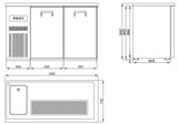 Vatenkoeler | PRO LINE | 1 Deuren | -2°C/+8°C | Geforceerd | Spoelbak (Links) | 1550x700x950(h)mm