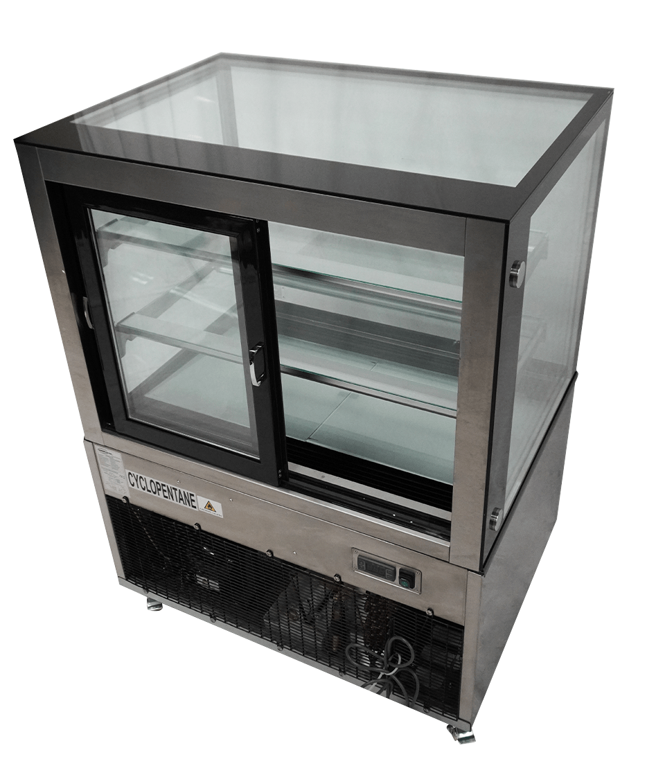 Koelvitrine | 270L | Zwart/RVS | +2°C/+8°C | 3 Schappen | 915x675x1210(h)mm