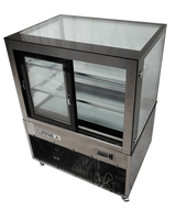 Koelvitrine | 270L | Zwart/RVS | +2°C/+8°C | 3 Schappen | 915x675x1210(h)mm