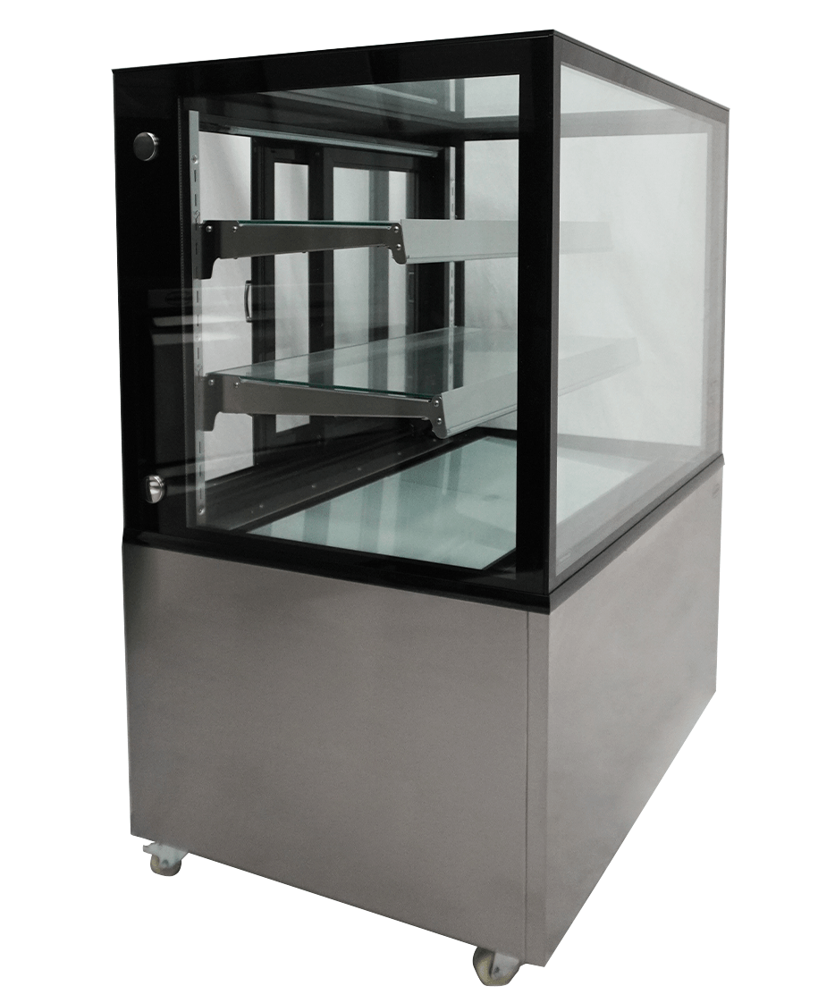 Koelvitrine | 270L | Zwart/RVS | +2°C/+8°C | 3 Schappen | 915x675x1210(h)mm
