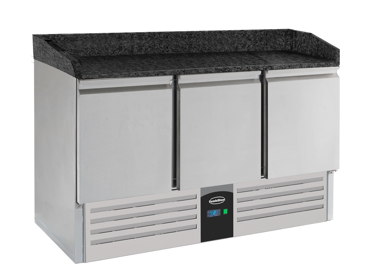 Pizzawerkbank | 350L | 3 Deuren | +2°C/+8°C | Statisch met Ventilator | 1400x700x1020(h)mm
