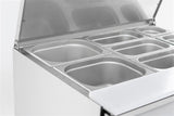 gekoeld saladette | 2x 1/1 GN + 3x 1/6 GN | +2°C/+8°C | Statisch met ventilator | 900x700x870(h)mm