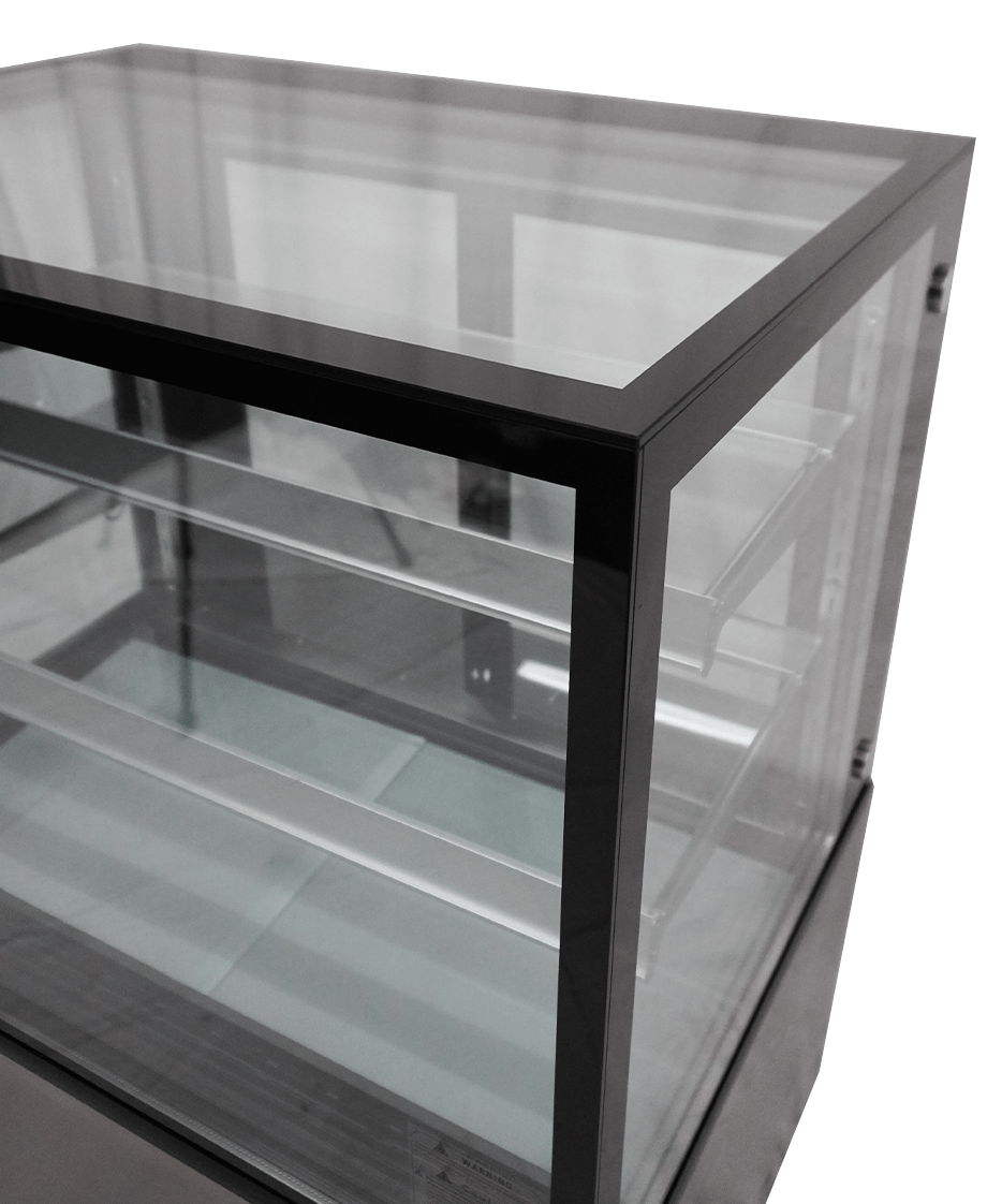 Koelvitrine | 270L | Zwart/RVS | +2°C/+8°C | 3 Schappen | 915x675x1210(h)mm