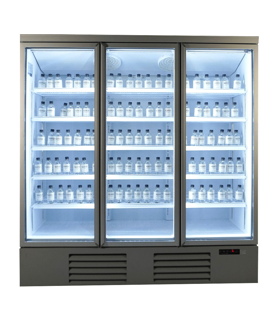 Glasdeur Koelkast Wit | 1530L | 3 Glasdeuren | 0°C/+10°C | Geforceerd | 1880x710x1997(h)mm