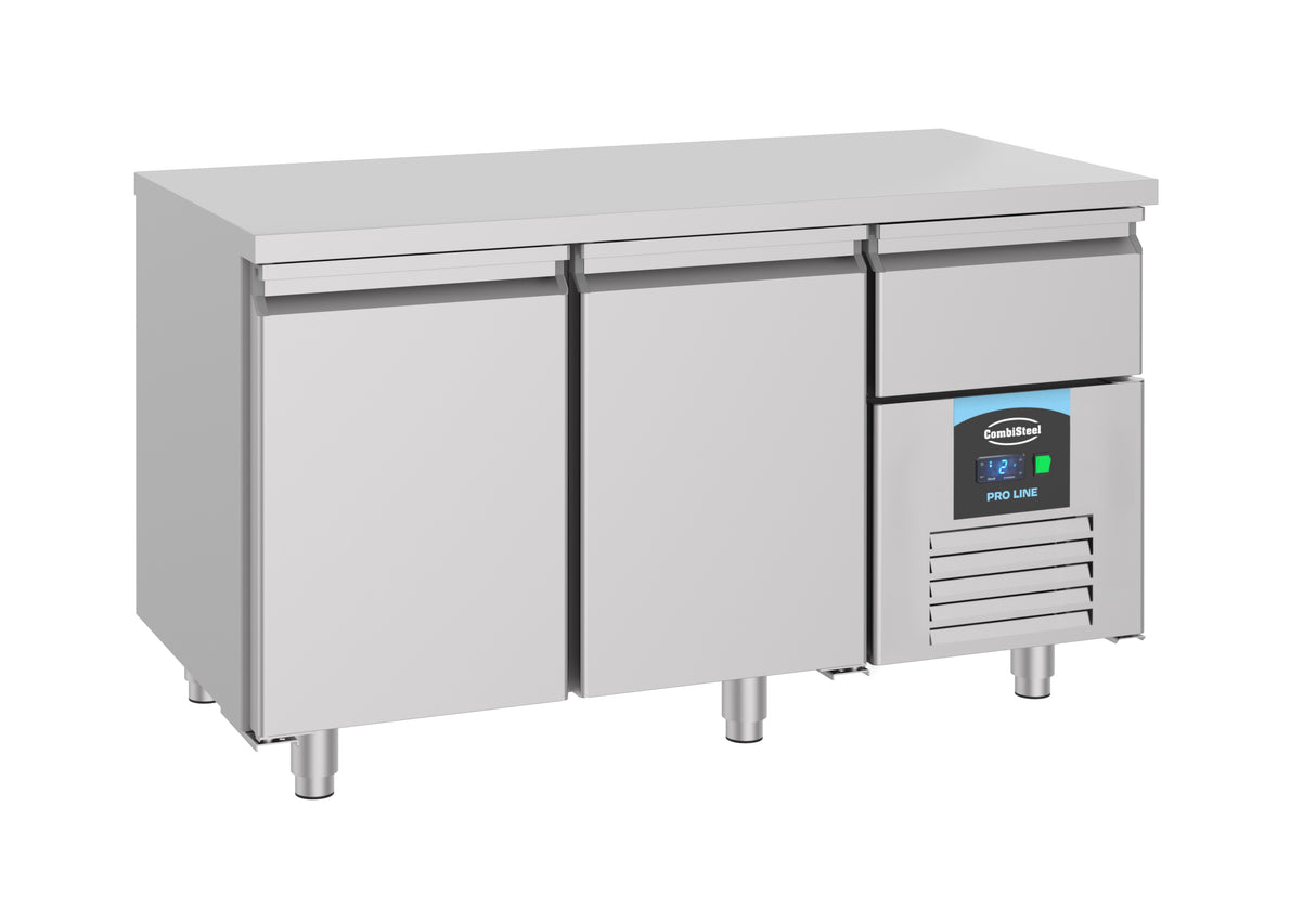 Koelwerkbank | 218L | 2 Deuren + 1 lade | -2°C/+8°C | Geforceerd | 1400x700x850(h)mm