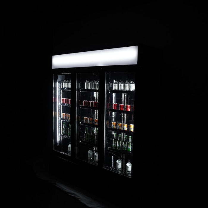 Glasdeur Koelkast Zwart | 1065L | 3 Glasdeuren | +1°C/+10°C | Geforceerd | 1600x610x1973(h)mm