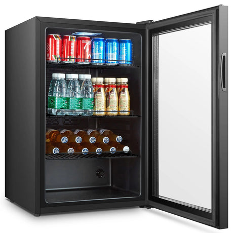 Combisteel Drankenkoeling | Zwart | 150L | 1 Glasdeur | +3°C/+10°C | Statisch | 540x539x847(h)mm | 7013.2570