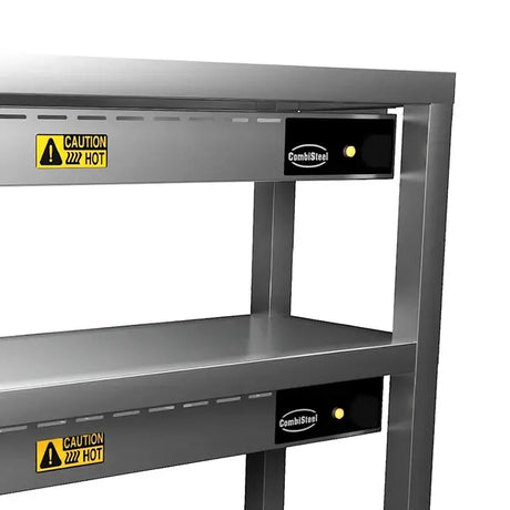 RVS Etagère met Warmtebrug | 2 Niveau's | (Keramisch Verwarmd) | 1.5kW (230V) | 1200x300x650(h)mm