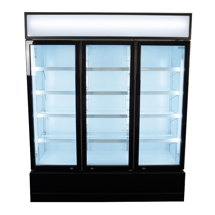 Glasdeur Koelkast Zwart/Wit | 1065L | 3 Glasdeuren | +1°C/+10°C | Geforceerd | 1600x610x1973(h)mm
