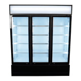 Glasdeur Koelkast Zwart/Wit | 1065L | 3 Glasdeuren | +1°C/+10°C | Geforceerd | 1600x610x1973(h)mm