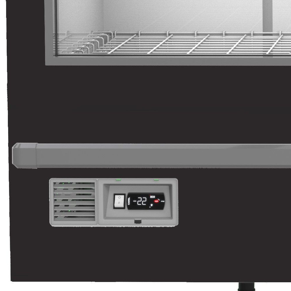 Combisteel supermarkt vrieskist 1005L | tot -18°C /-23°C| zwart | schuifdeksels | 2124x952x894(h)mm | 7072.0030