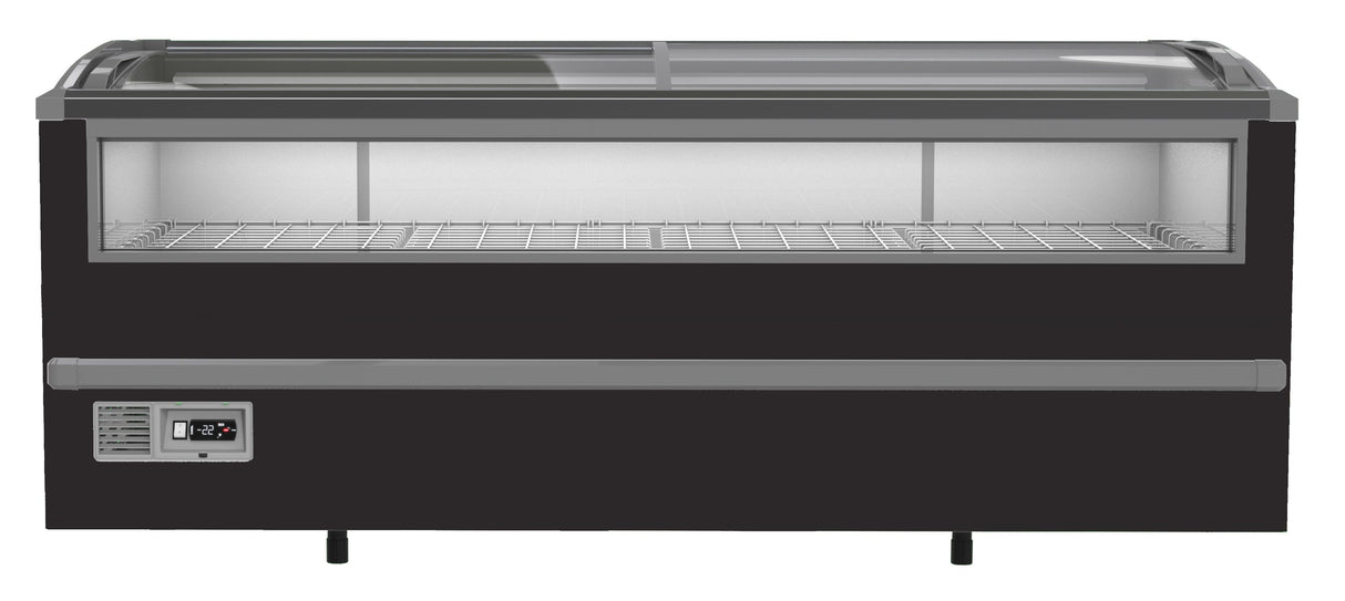 Supermarkt vrieskist 1005L | tot -18°C /-23°C| zwart | schuifdeksels | 2124x952x894(h)mm