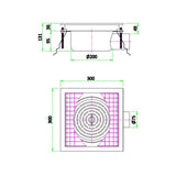 RVS Inbouw Vloerput 300 | Combisteel 7075.0100 | 300x300x131(h)mm