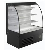 Combisteel Wandkoeling zwart met nachtafdekking | 440L | 3 schappen | +2°C/+8°C | Geforceerd | 1500x660x1500(h)mm | 7080.0015