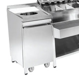 Bar-Cocktailstation | Spoelbak met Glazenspoeler | IJs-Ingrediëntenbakken met Flessenrek | GN-Bakhouder | Snijplank met Afvalgat | 1 Deur | Open Vak met Verrijdbare Afvalbak | Achteropstand | 1790x700x875/990(h)mm